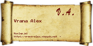 Vrana Alex névjegykártya