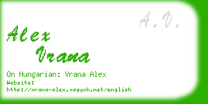 alex vrana business card